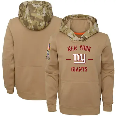 men's new york giants nike olive salute to service sideline therma performance pullover hoodie